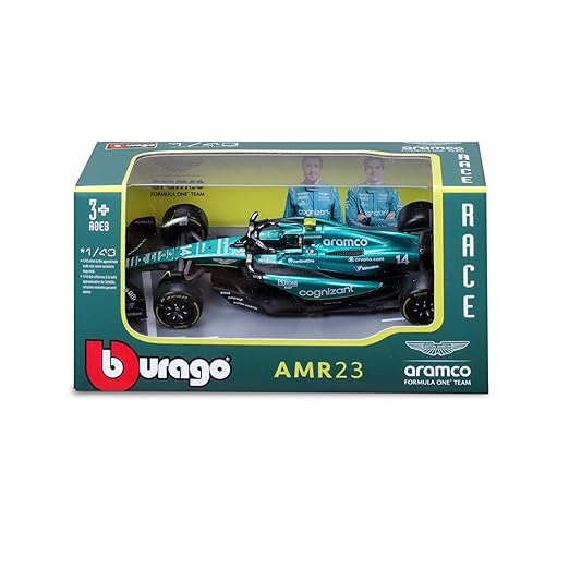 2023 Aston Martin AMR23 Fernando Alonso 1:43 Bburago Formula 1 diecast scale model car