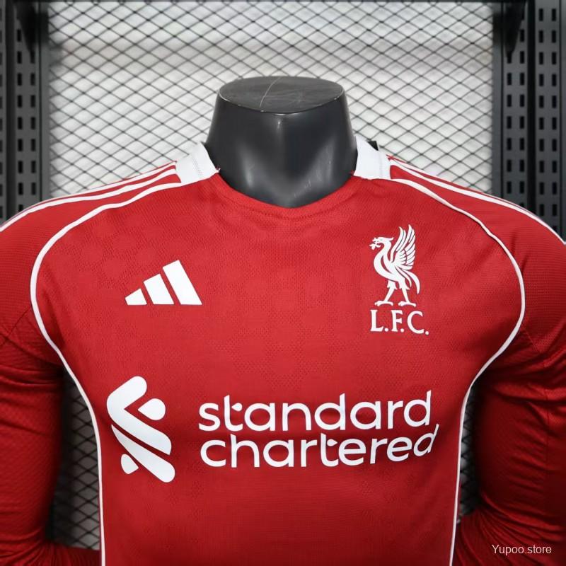 Liverpool Home 25/26 Player Version Full Sleeves
